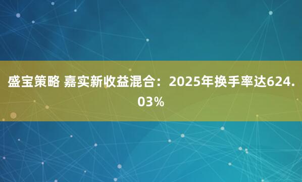 盛宝策略 嘉实新收益混合：2025年换手率达624.03%